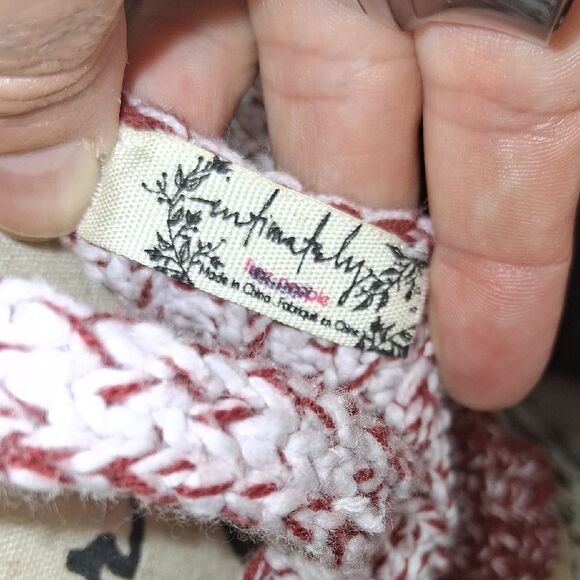 FREE PEOPLE Knit Halter Top - Burgundy and White Size Small Petite - Picture 14 of 14